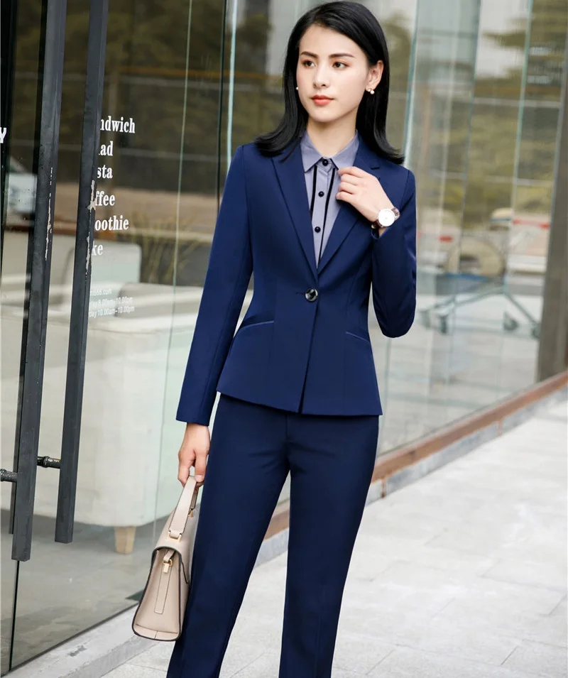 Новые стили официальная форма стиль деловые костюмы женские брючные с курткой и