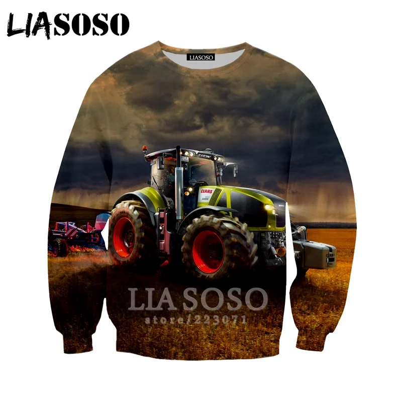 11 LIASOSO, осень, новинка, мужские, женские, модные толстовки, 3D принт, автомобиль, трактор, толстовка с длинным рукавом, хип-хоп Топ, Harajuku, пуловер, B081 - Цвет: 11