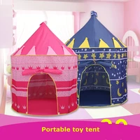 2 colors kids tent portable foldable princess prince folding tent children castle cubby play house kids gifts outdoor toy tents