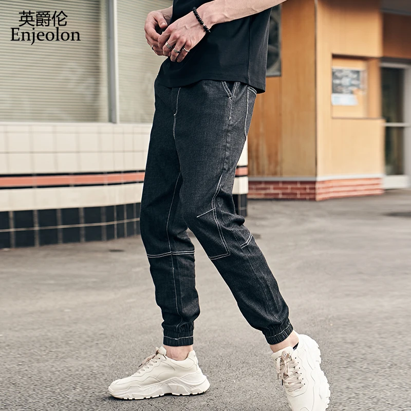 Enjeolon new fashion 2020 men jeans pants sweatpants for cool clothes black blue casual male K6626 | Мужская одежда