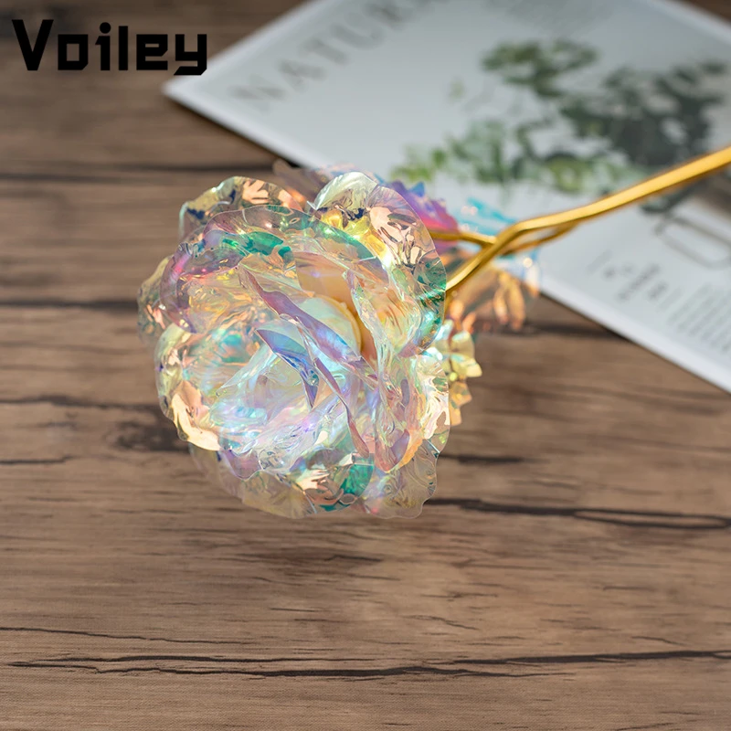 День святого валентина подарок маме For decoration 24 К Золотая фольга роза с коробкой День матери День Святого Валентина подарок Цвет Градиент розы искусственные цветы для свадебной вечеринки цветы искуственные, 7