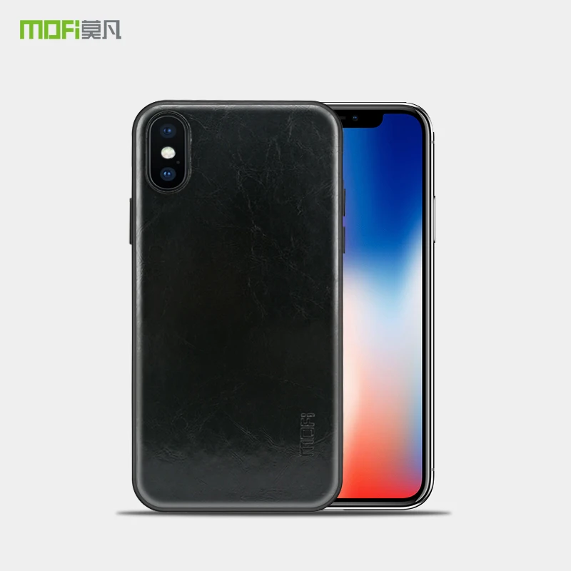 Чехол для iPhone X оригинальный роскошный силиконовый чехол MOFI из ПУ кожи защита