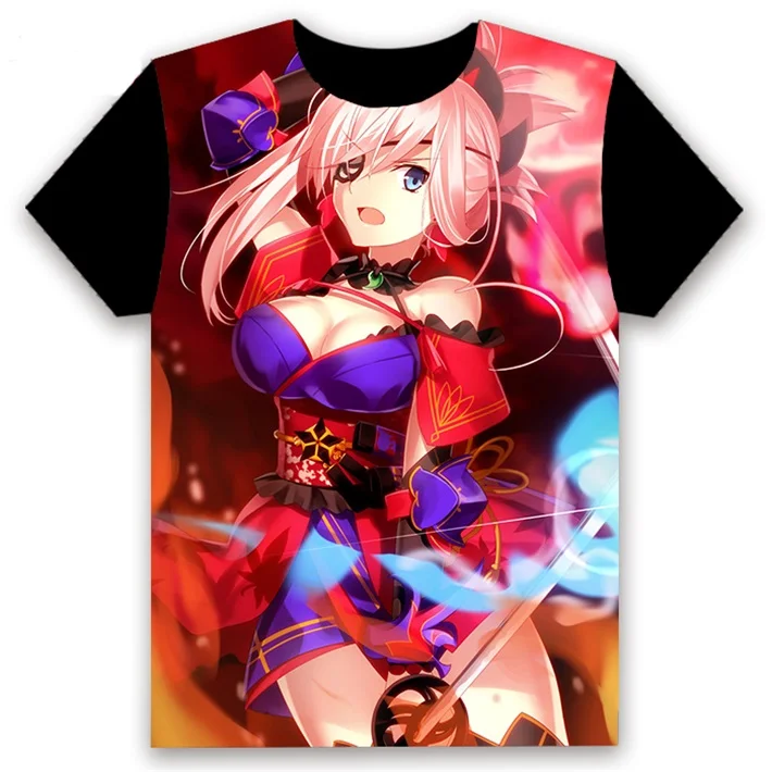 Футболка Аниме Манга Fate/Grand Order Miyamoto Musashi Косплей короткий рукав женские мужские черные футболки Топы повседневные летние Забавные Рубашки - Цвет: 13
