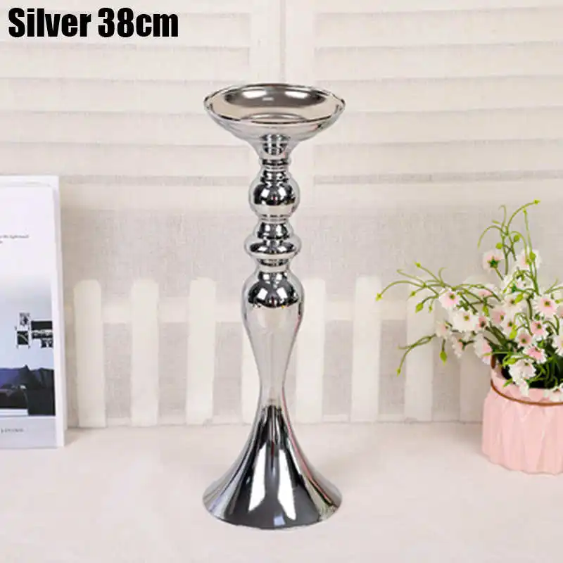 silver-38cm Свадебные реквизит дорога свинец Русалка кованые подсвечники центральный белый свадебный цветочная ваза; для свадьбы настольная подставка украшения - Цвет: silver-38cm