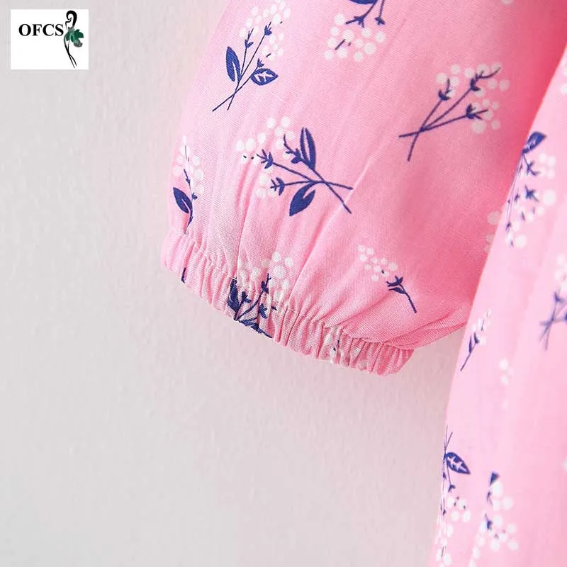 Детское платье с длинным рукавом цветочным принтом | Мать и ребенок