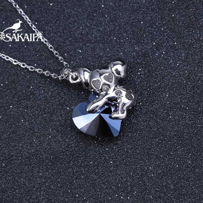 В форме коалы синий кристалл от Swarovski цепочки и ожерелья подвеска ожерелье Модные