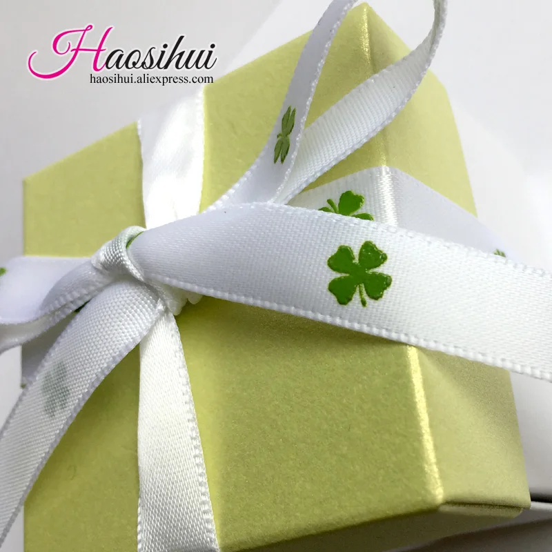 Haosihui 25 шт./лот новая классическая зеленая + белая маленькая коробка для конфет с