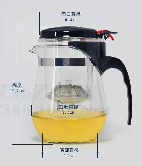 Модный термостойкий стеклянный чайник 500 мл чайный набор с цветами для пуэр