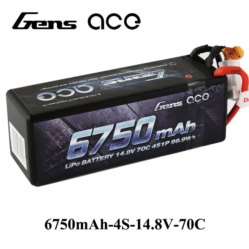 

Gens ace 4S 6750mAh Lipo 14.8V Battery Pack 70C XT90 T Plug for Traxxas X-maxx 1/8 Car Lipo Batteria Quad Drone Boat