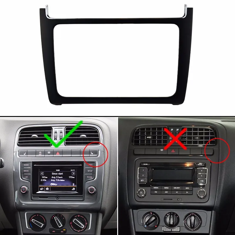 COIKA Автомобильный DVD рамка панель приборной панели Радио Рамка для VW Polo Авто Стерео Fascias плеер 2 Din