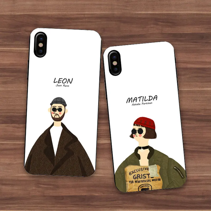 Классный художественный парный чехол для телефона Leon и Matilda для iPhone 11 pro max 7 5S SE 4S 6S 8 7 Plus мягкий чехол из тпу для huawei P20 Lite чехол