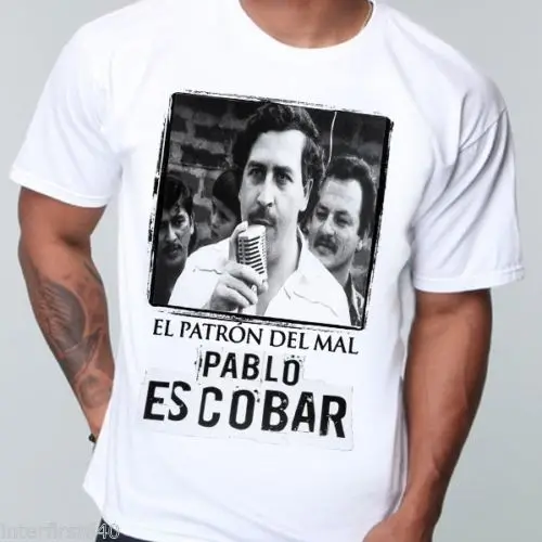 King Of Coke Pablo Escobar Narcos Мужская футболка хип хоп футболки Camisetas рубашка JOAQUIN GUZMAN EL CHAPO