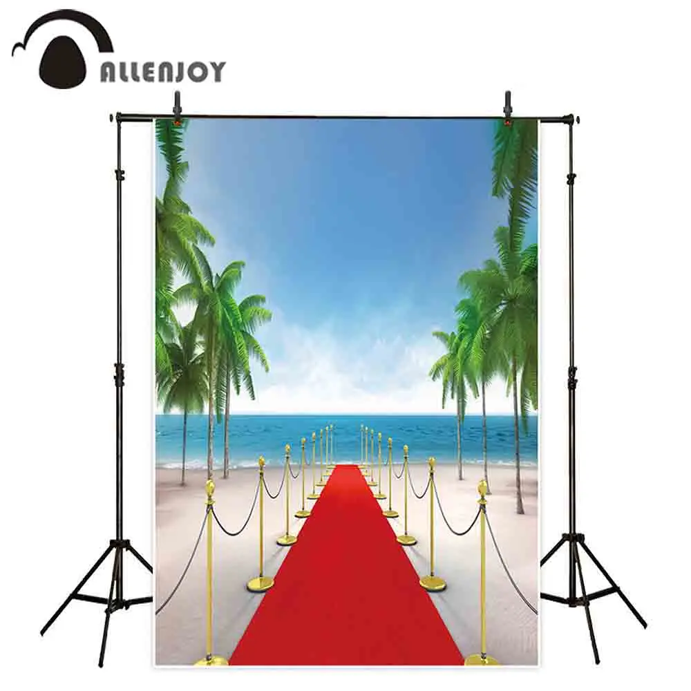 Allenjoy photo backdrop red carpet seaside trees beach sky wedding ceremony entrance background for photoshoot photocall | Электроника