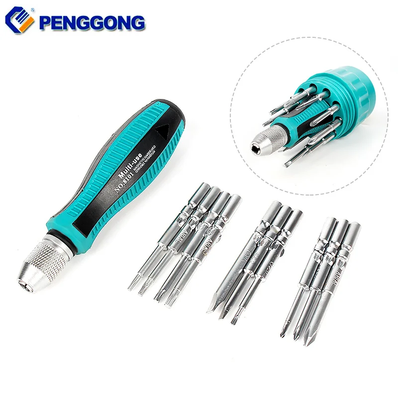 Магнитный Отвертка PENGGONG многофункциональные отвертки сменные шлицевые