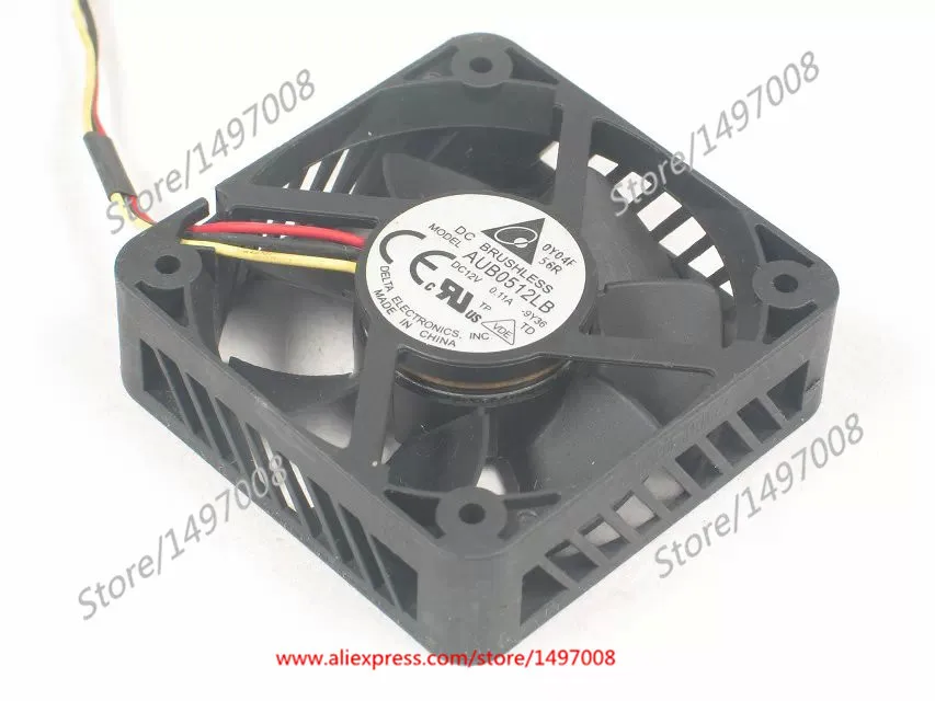 3-проводной серверный охлаждающий вентилятор Delta Electronics AUB0512LB 9Y36, 12 В постоянного тока, 0,11 А