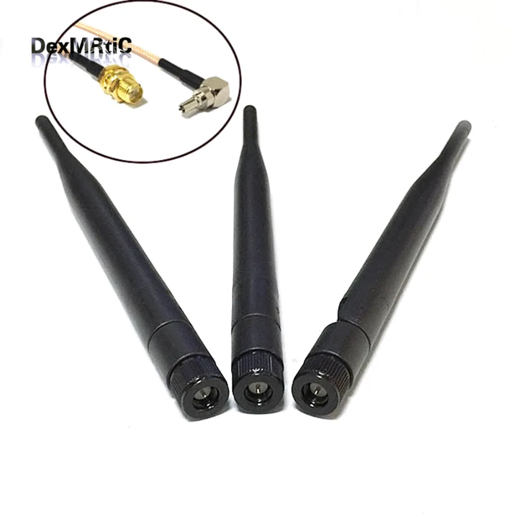 Резиновая антенна 3G 5dBi 850/900/1800/1900/2100 МГц SMA разъем + Гнездовой К CRC9 гнездовой RG316