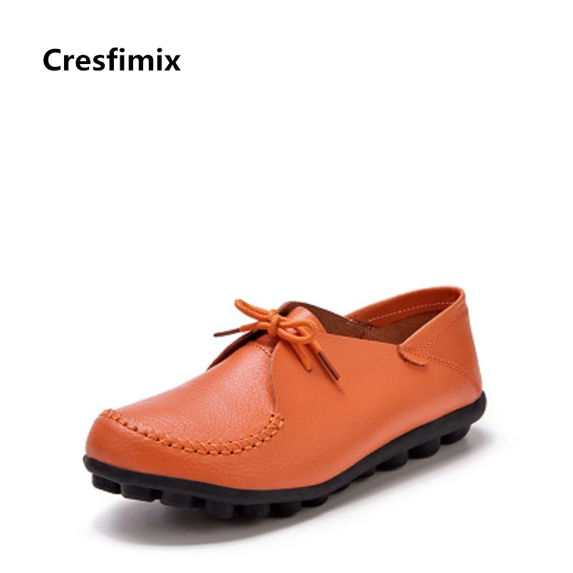 Cresfimix chaussures pour femmes женская повседневная обувь черного цвета из натуральной кожи