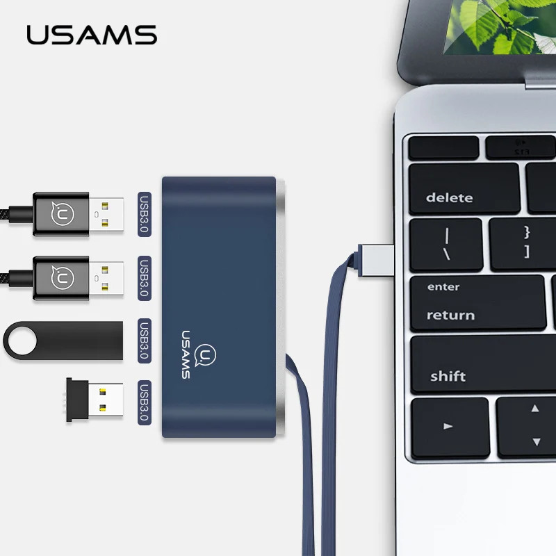 USAMS USB 2 0 4 порты и разъёмы кабель коллекция адаптер питание OTG для Apple samsung MacBook