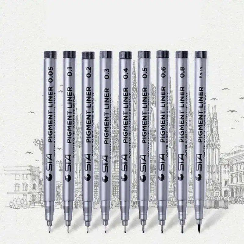 Водонепроницаемая черная пигментная подводка Pigma Micron Fineliner Sketching Comics Manga Art Marker ручка для рисования школьные офисные канцелярские принадлежности