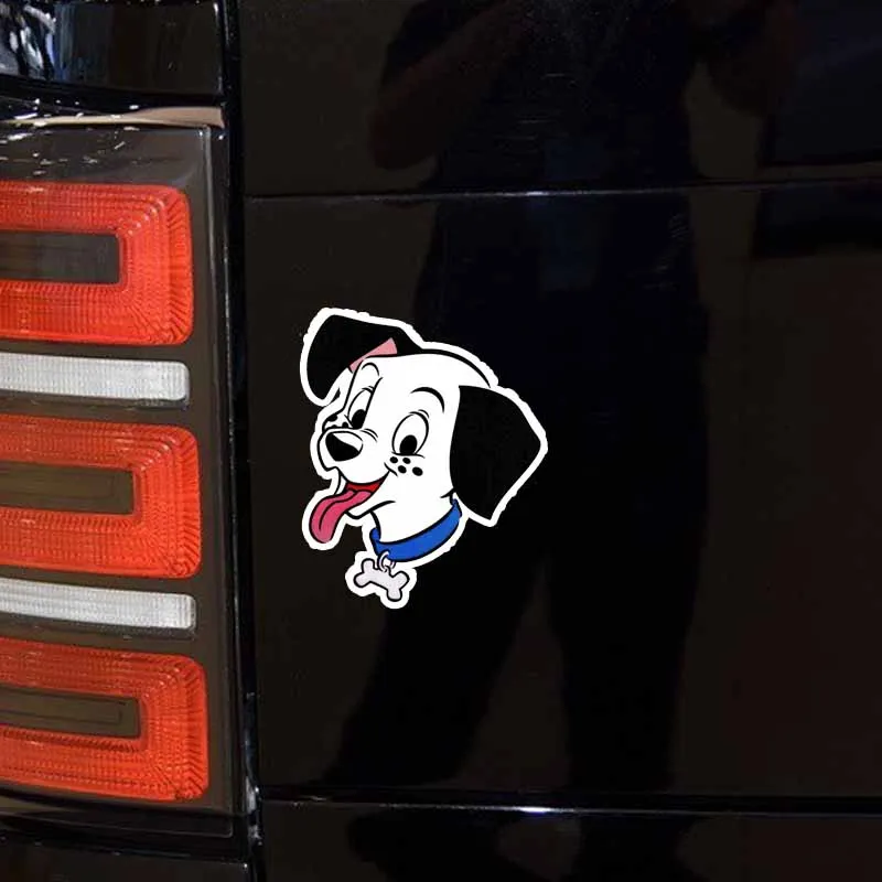 

YJZT 12*14.5CM Spotted Dog Label Pet Decoration Car Sticker Decals C1-4058