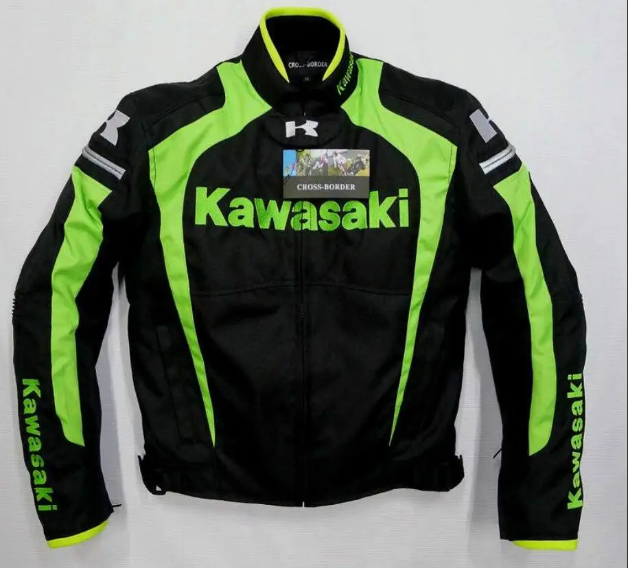 Зеленый Для kawasaki Oxford гоночный костюм мотоциклетные брюки четыре сезона велосипедный костюм кросс-кантри анти-осень теплая куртка тянуть костюм - Цвет: Зеленый