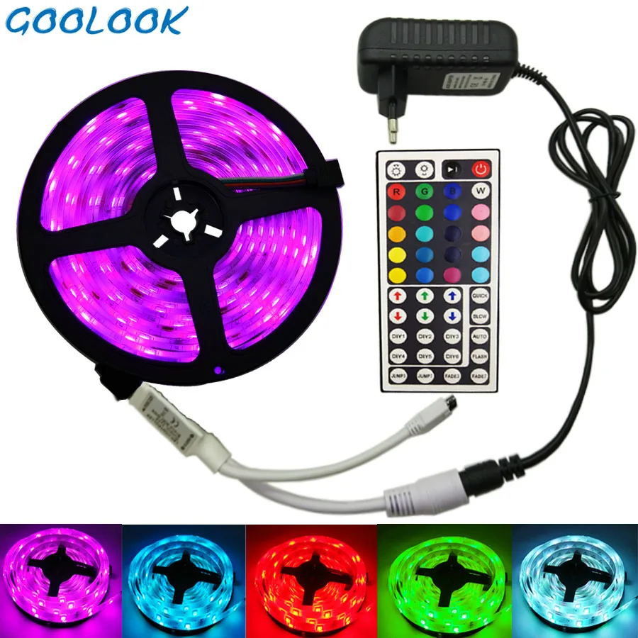 Светодиодная лента светильник RGB SMD 5050 2835 5 м водонепроницаемая гибкая