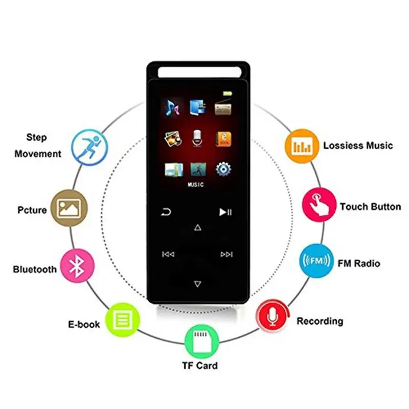 Mp4 плеер с Bluetooth 4 0 16 Гб без потерь сенсорной кнопкой MP3 музыкальный FM радио