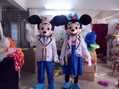 2015 NEW navy Mouse couple mascot costume adult size free shipping | Тематическая одежда и униформа
