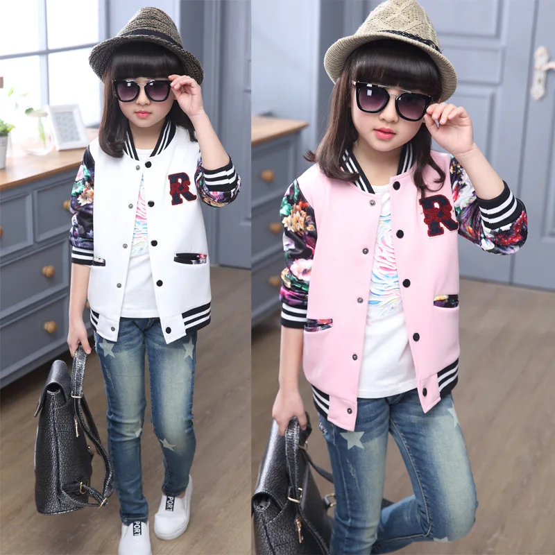 Новинка 2017 г. бейсбольные куртки для девочек-подростков детские худи на весну