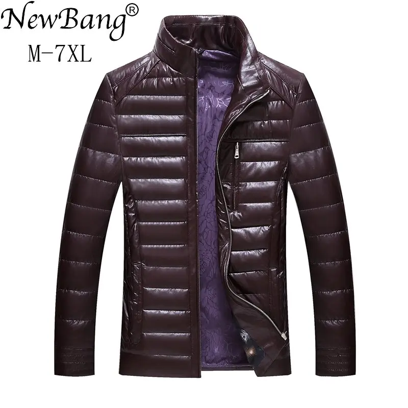 NewBang бренд 6XL 7XL из искусственной кожи зимняя куртка мужская мода пуховик мужской пуховик Мужская Зимняя Толстая теплая ветровка
