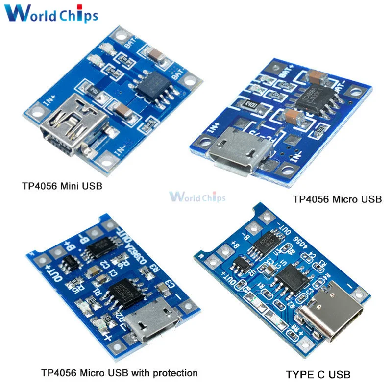 5 шт. мини/Micro USB в 1A 18650 TP4056 модуль зарядного устройства литиевой батареи зарядная