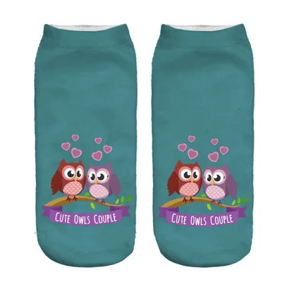 Owl Socks 05 Милые носки с совами милые носки с принтом животных повседневные забавные короткие носки - Цвет: Owl Socks 05