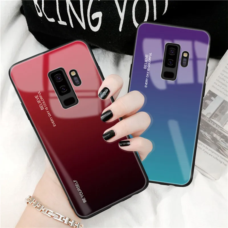 ALBK закаленное Стекло чехол для Samsung Galaxy S8 S9 S10 плюс A7 J6 A8 2018 Note 8 9 M30 M20 Аврора S10e A50 A30