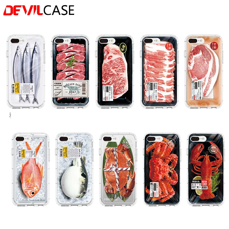 DEVILCASE свежие летние Фрукты мяса говядины Пластик чехол для iPhone X 6 7 8 плюс s 5 5S SE