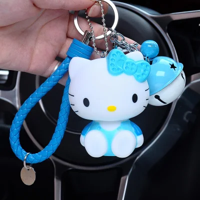 Милый мультфильм hello kitty Кролик бант брелок в стиле Kiki Женские Кожаные Веревки Игрушки Детские брелки-цепочки автомобиля сумка Шарм D36