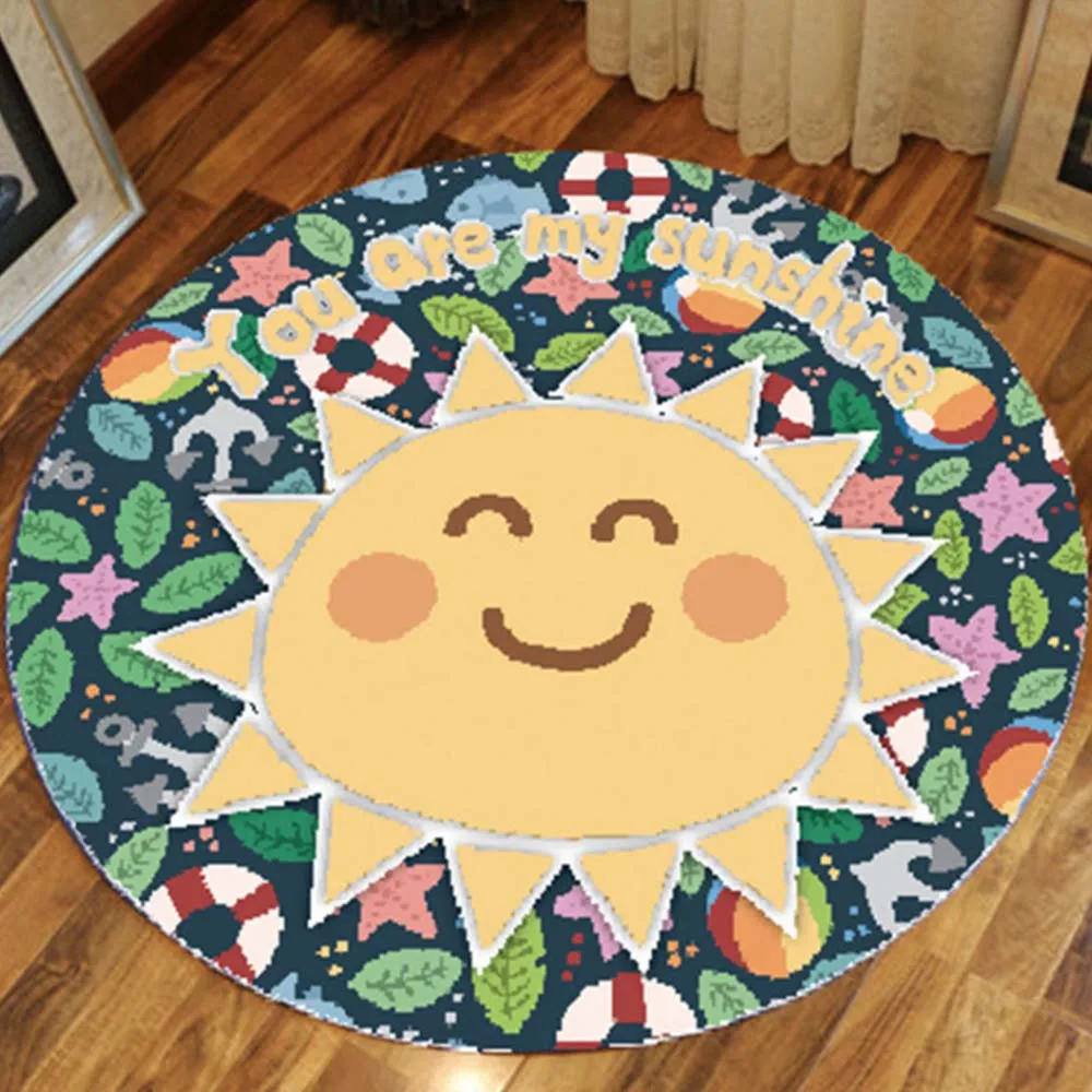 Круглый коврик 60x60 см игровой для детей коврики спальни детский ползания детской