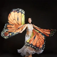 creative orange rainbow butterfly belly dance isis wings bellydance costumes accessory stage play club performance props wing