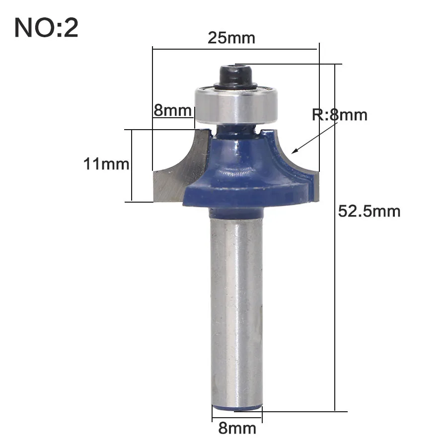 8mm Shank Round Over Engraving Trimming Carving Wood Milling Cutter Woodworking Tool Router Bits Set CNC Bit 80930 | Инструменты