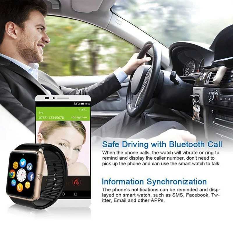 Избыточные Смарт часы WindSmart GT08 Reloj Inteligente ية Bluetooth цветной экран наручные