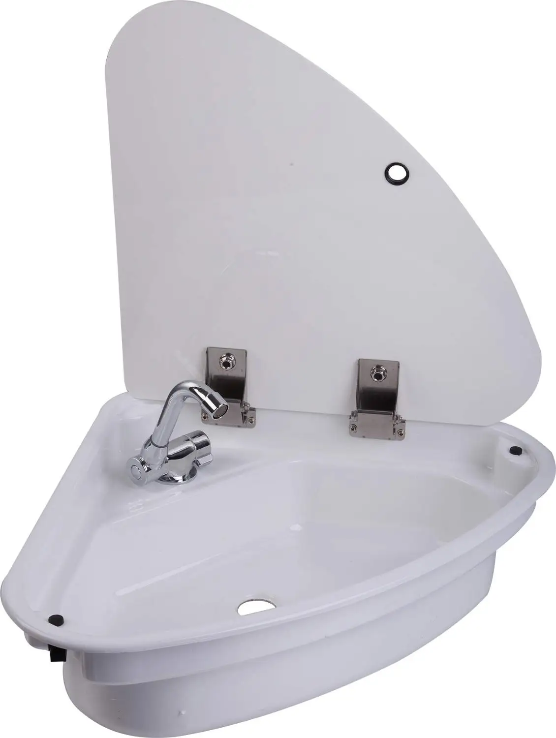 sink Морская Лодка Караван RV Camper треугольная белая акриловая раковина с крышкой 480*480*145 мм GR-Y007A - Цвет: sink