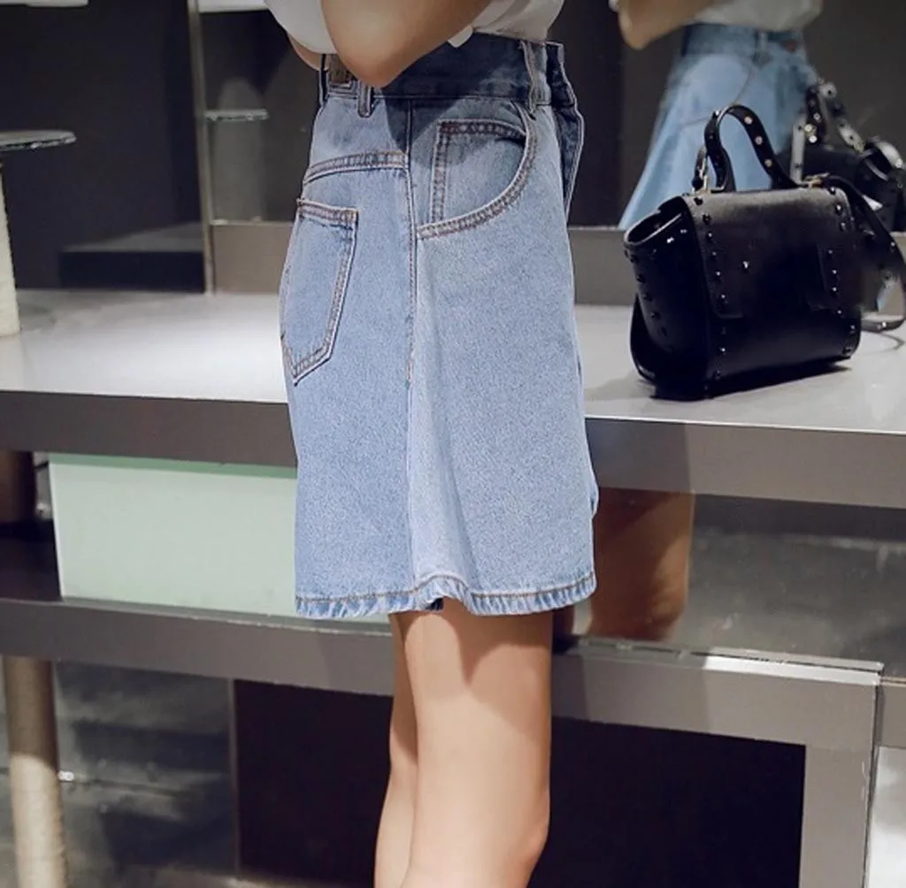 2019 одежда женские джинсы летние модные свободные с высокой талией и широкими