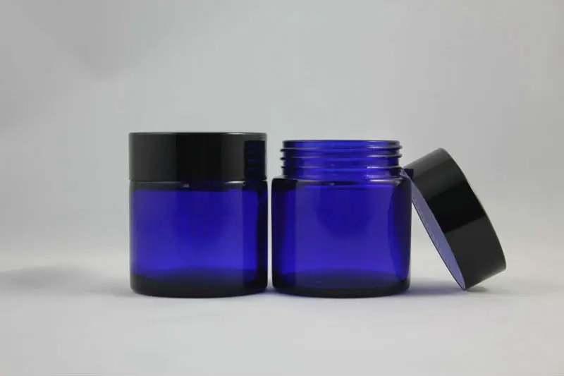 50pieces/lot High quality 50g blue cream jar,cosmetic jar,glass jar or cream container,eye cream jar