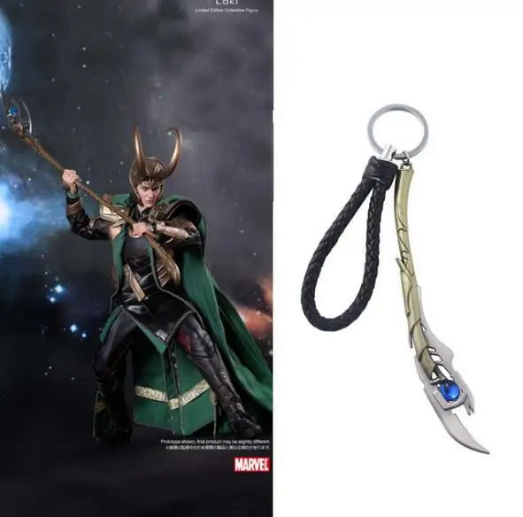 Marvel Мстители 4 Loki скипетр брелок для мужчин Тора молот Мьёльнир Stormbreaker Axe