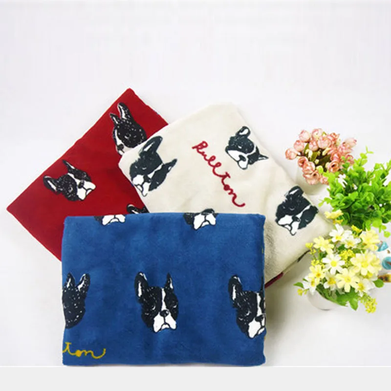 Детское одеяло из меха норки с рисунком собаки мопса для влюбленных собак