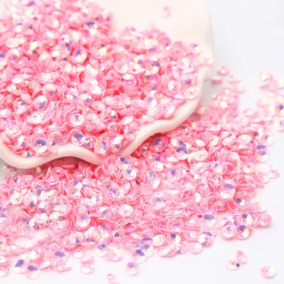 Pink 6000 шт./лот, 4 мм, глубокая чаша, круглая, ПВХ, рассыпчатая, блестки, швейные, клей на ткани, аксессуары, Свадебное Ремесло, наклейки для ногтей - Цвет: Pink