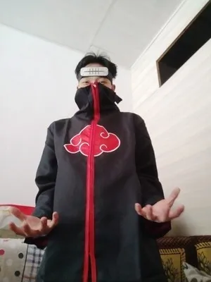 Аниме Косплей Костюм Наруто Akatsuki плащ-ветровка аксессуары Учиха Итачи боль Хэллоуин плащ