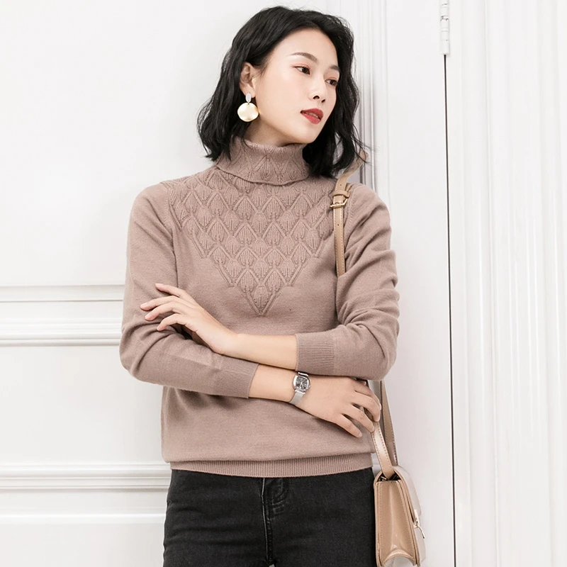 Sweater For Women Pullover Cable Knit Jumper Loose Turleneck Outwear Female Poncho Top Blouse Hollow Out Leaves | Женская одежда