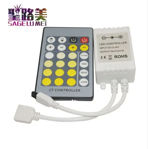 DC 12V 24V Цветовая температура CCT светодиодный контроль ИК 24 кнопки 4pin пульт