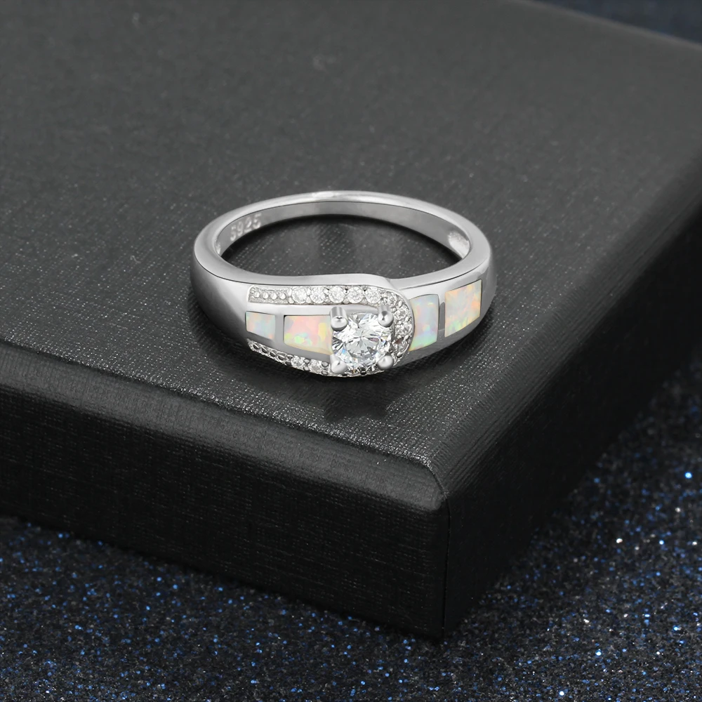 Opal Jewelry 925 Sterling Silver Ring Wedding Accessorise Romantic Style Fashion Gifts For Women ( JewelOra RI102980) | Украшения и