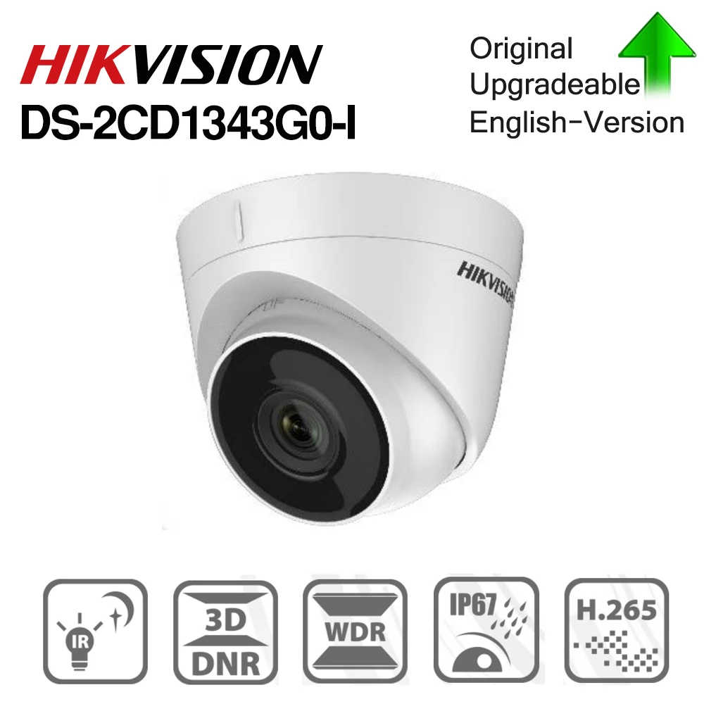 Hikvision оригинальная IP камера безопасности 4MP cctv DS-2CD1343G0-I POE IP67 H.265 | Безопасность и